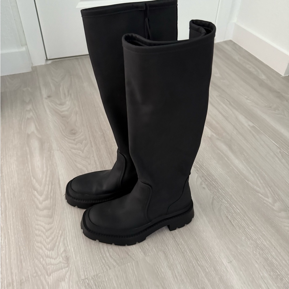 NWT Zara Black Over the Knee Boots